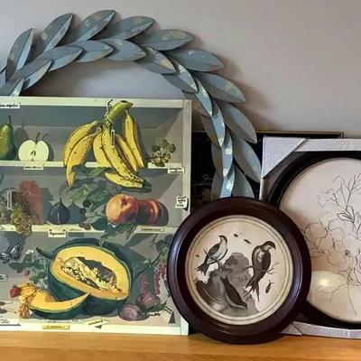 French fruit porcelain style sign and more