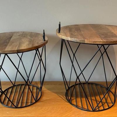 Storage basket tables