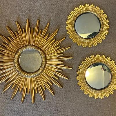 Gold framed wall mirrors