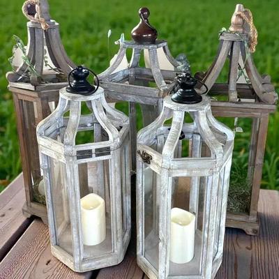 Wood metal decorative lanterns.