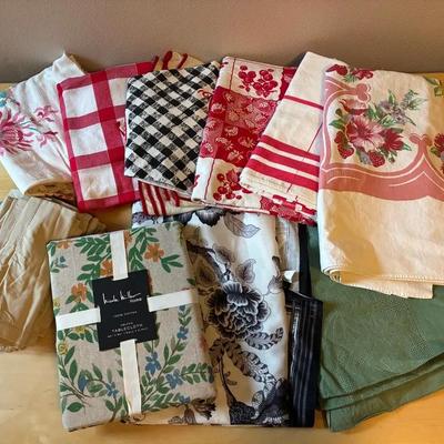 Vintage and modern table linens