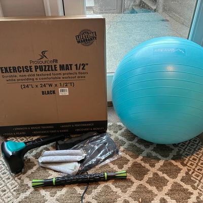 Exercise ball foam floor mat and more