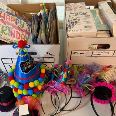 Large lot of new birthday celebration decorating supplies