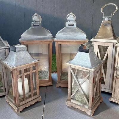 Wood metal decorative lanterns