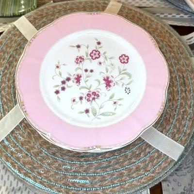 Grace teaware pink corn flowers eight inch plates
