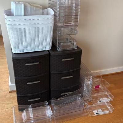 Get organized drawers and clear bins
