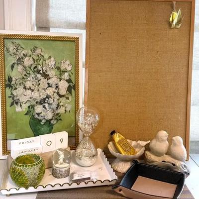Decorative deskware art, & bulletin board