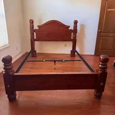 Queen Bed Frame with Wood Headboard, Footboard & Rails