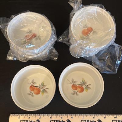 Andrea by Sadek Fruit Pattern Ramekins Custard Cups Set of 6 Oven to Table 7334 Ceramic