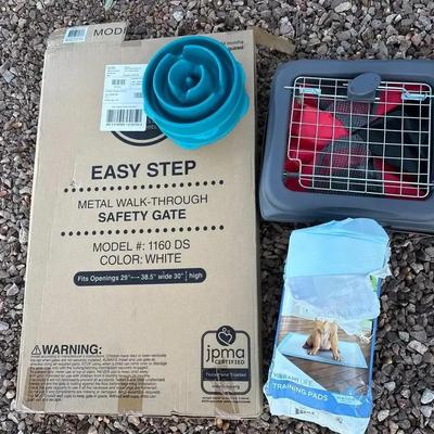 Pet Supplies - Safety Gate, Slo Feed Bowls, Training Pads, Small Pop-up Kennel