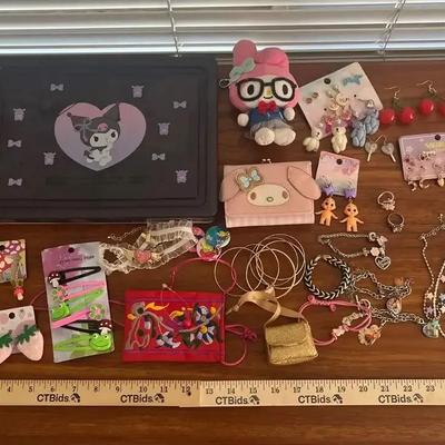 Hello Kitty & Assorted Children’s Jewelry: Hello Kitty Kuromi Pop Up Box, Jewelry, Wallet And Plush