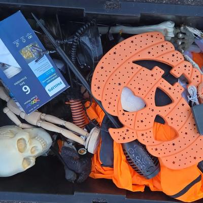 Halloween Decor - Large Bin of Indoor Or Outdoor Decorations