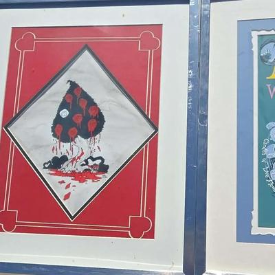 3 Disney Alice In Wonderland Framed Art Print Pictures & Small Decorative Plate