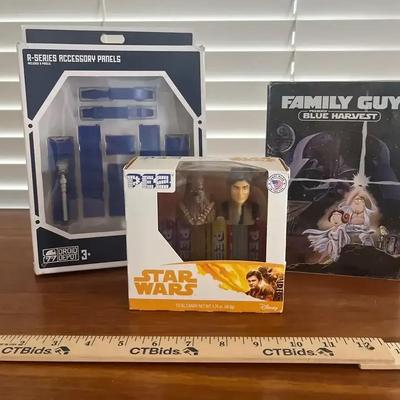 Pop Culture - Star Wars Memorabilia & Pez, Disney R-Series Accessory Panel, Family Guy Blue Harvest 