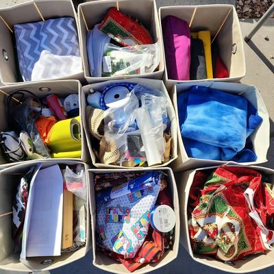 Large Variety of Sewing & Craft Supplies - Fabrics, Tools & More *Bins NOT Included 