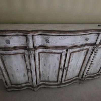 Sale Photo Thumbnail #152: Distressed Wood Sideboard Cabinet
