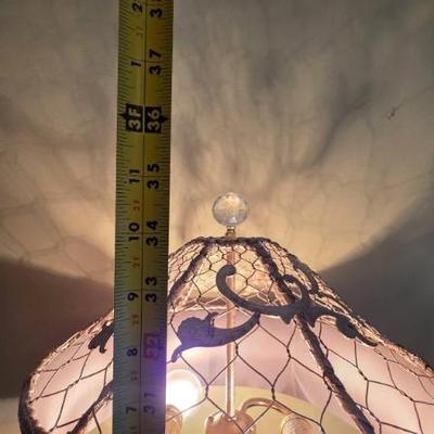 Sale Photo Thumbnail #194: Silver Table Lamp With Pink Shade
