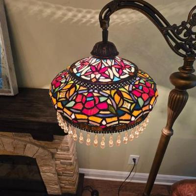 Sale Photo Thumbnail #114: Tiffany Style Stained Glass Floor Lamp
