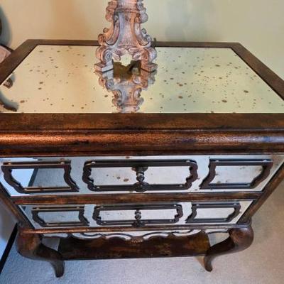Sale Photo Thumbnail #322: Hooker Nightstand With Mirrored Accents
