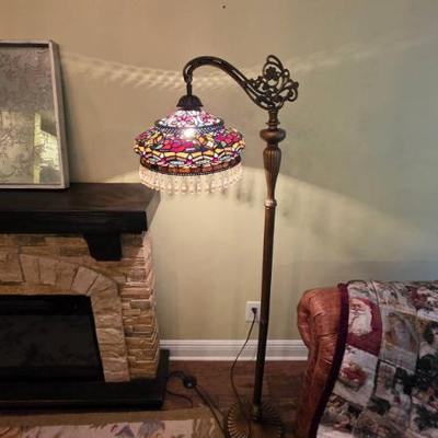 Sale Photo Thumbnail #113: Tiffany Style Stained Glass Floor Lamp
