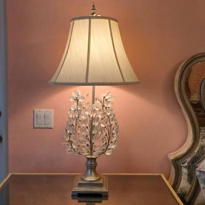 Sale Photo Thumbnail #281: Crystal Table Lamp With Off-White Shade
