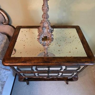 Sale Photo Thumbnail #323: Hooker Nightstand With Mirrored Accents
