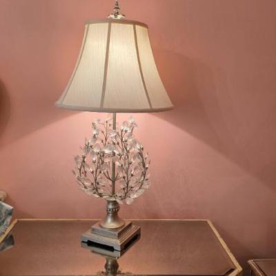 Sale Photo Thumbnail #283: Crystal Table Lamp With Off-White Shade
