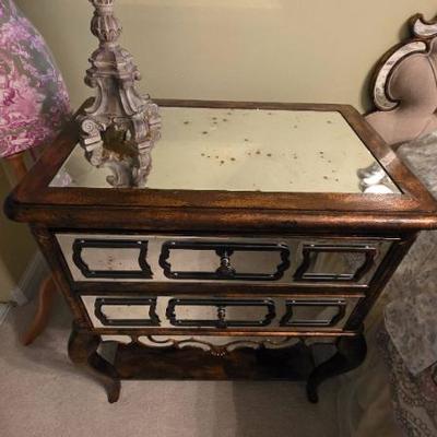 Sale Photo Thumbnail #315: Hooker Nightstand With Mirrored Accents
