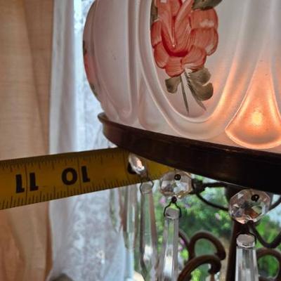 Sale Photo Thumbnail #277: Figural Brass Table Lamp With Painted Shade
