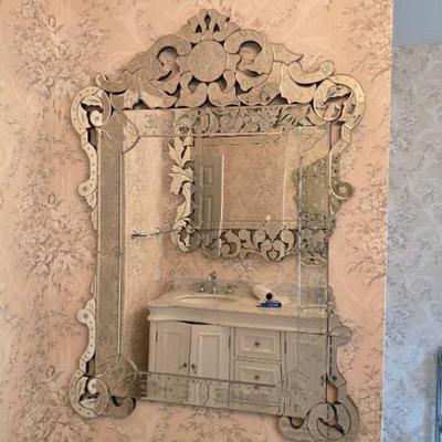 Sale Photo Thumbnail #204: Venetian-Style Wall Mirror with Etched Details

