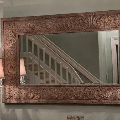 Sale Photo Thumbnail #83: Large Ornate Carved Wood Mirror
