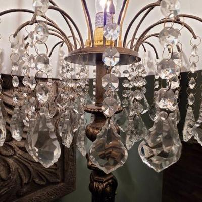 Sale Photo Thumbnail #74: Bronze Table Lamp With Crystal Accents
