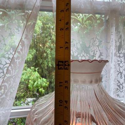 Sale Photo Thumbnail #276: Figural Brass Table Lamp With Painted Shade
