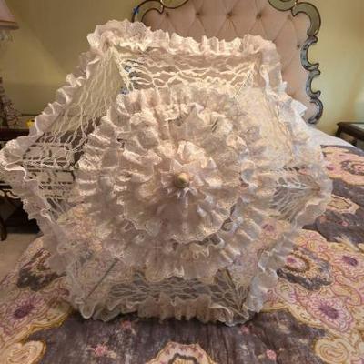 Sale Photo Thumbnail #312: Lace Parasol With Metal Frame
