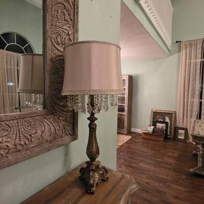 Sale Photo Thumbnail #71: Bronze Table Lamp With Crystal Accents
