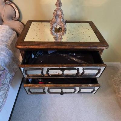 Sale Photo Thumbnail #324: Hooker Nightstand With Mirrored Accents
