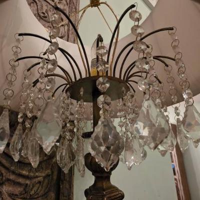 Sale Photo Thumbnail #72: Bronze Table Lamp With Crystal Accents
