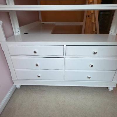 Sale Photo Thumbnail #293: White Loft Bed With Desk and Storage
