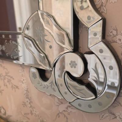 Sale Photo Thumbnail #208: Venetian-Style Wall Mirror with Etched Details
