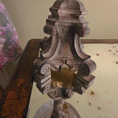 Sale Photo Thumbnail #330: Ornate Table Lamp With Pink Shade
