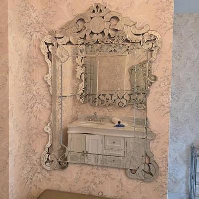 Sale Photo Thumbnail #205: Venetian-Style Wall Mirror with Etched Details
