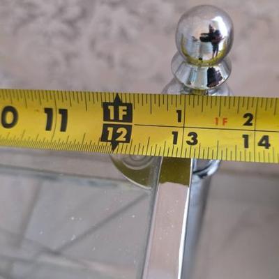 Sale Photo Thumbnail #211: Glass and Chrome Three-Tier Shelf Unit
