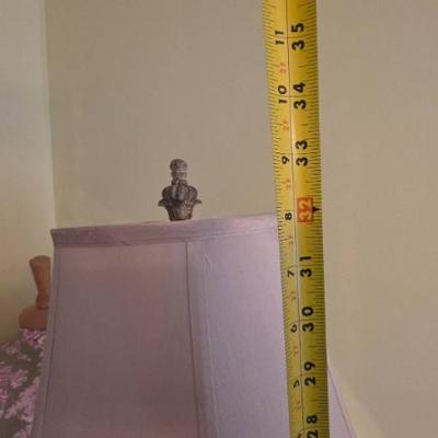 Sale Photo Thumbnail #333: Ornate Table Lamp With Pink Shade
