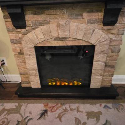 Sale Photo Thumbnail #94: Faux Stone Electric Fireplace Heater
