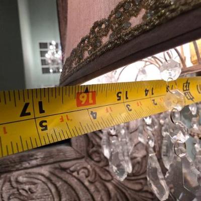 Sale Photo Thumbnail #76: Bronze Table Lamp With Crystal Accents
