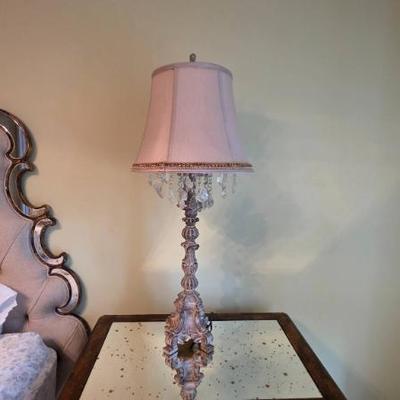 Sale Photo Thumbnail #331: Ornate Table Lamp With Pink Shade
