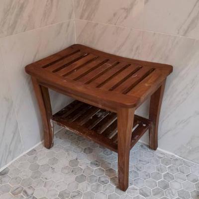 Sale Photo Thumbnail #203: Wooden Slatted Shower Bench
