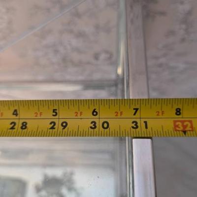 Sale Photo Thumbnail #210: Glass and Chrome Three-Tier Shelf Unit
