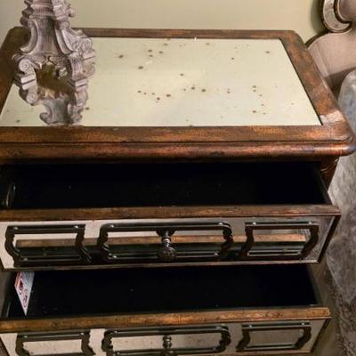 Sale Photo Thumbnail #320: Hooker Nightstand With Mirrored Accents
