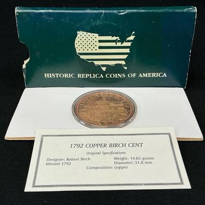 Replica Of A 1792 Birch cent Coin